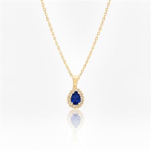 925 Ayar Gümüş Damla Anturaj  Kolye