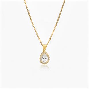 925 Ayar Gümüş Damla Anturaj  Kolye