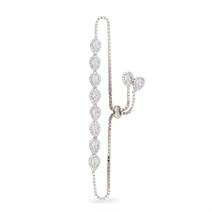 925 Ayar Gümüş Damla Taş Bileklik