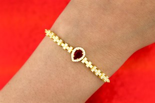 925 Ayar Gümüş Damla Taş Bileklik