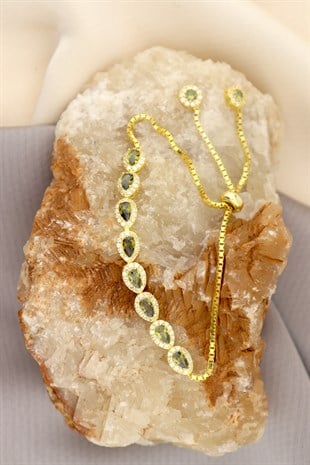 925 Ayar Gümüş Damla Zultanit Taş Bileklik