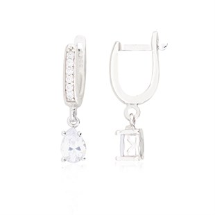 925 Ayar Gümüş Damla Taş Takı Seti