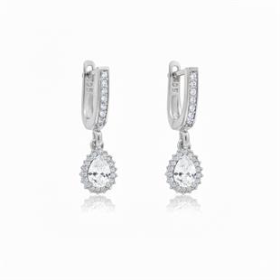 925 Ayar Gümüş Damla Taşlı Anturaj Küpe