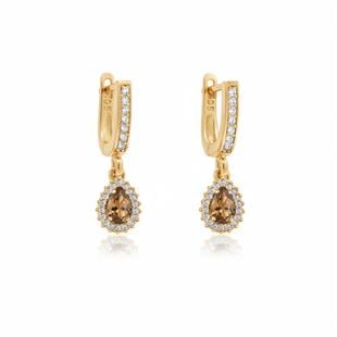 925 Ayar Gümüş Damla Zultanit Taşlı Anturaj Küpe