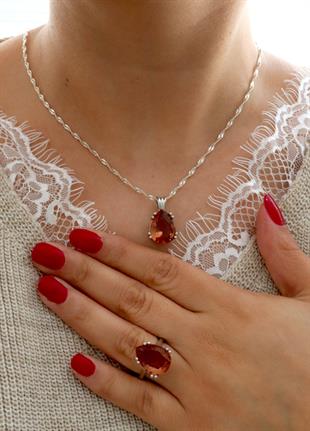 925 Ayar Gümüş Damla Zultanıt Yüzük