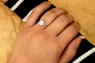 925 Ayar Gümüş Değerli Taşlar Koleksiyonu 2,48 Karat Sky Blue Topaz Taşlı Gümüş Yüzük