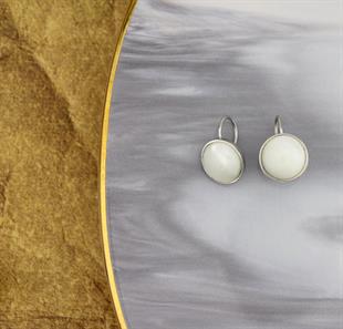 925 Ayar Gümüş Doğal Sedef Taşlı Küpe