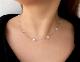 925 Ayar Gümüş Dört Yapraklı Yonca Kolye