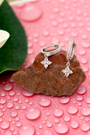 925 Ayar Gümüş Dört Yapraklı Yonca Küpe