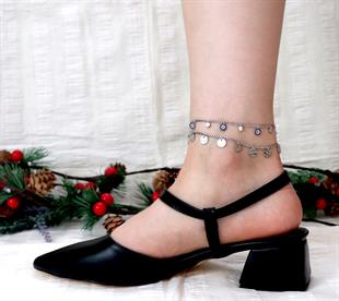 925 Ayar Gümüş Dövme Pullu Halhal