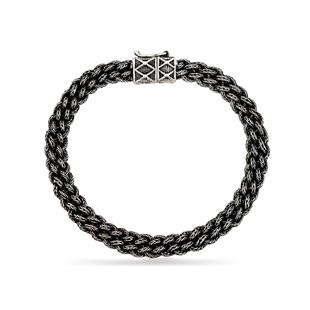 925 Ayar Gümüş El İşçiliği Kazaziye Örgü Bileklik