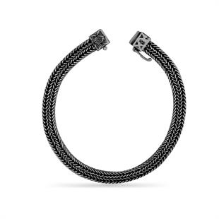 925 Ayar Gümüş El İşçiliği Yılan Derisi Örgü Bileklik