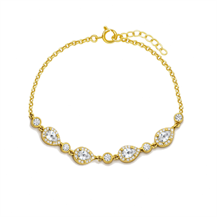 925 Ayar Gümüş Elegance Damla Detaylı Bileklik