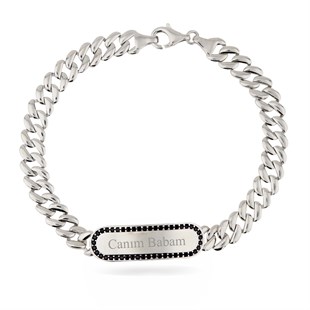 925 Ayar Gümüş Erkek Bileklik Künye Babalar Günü Hediyesi