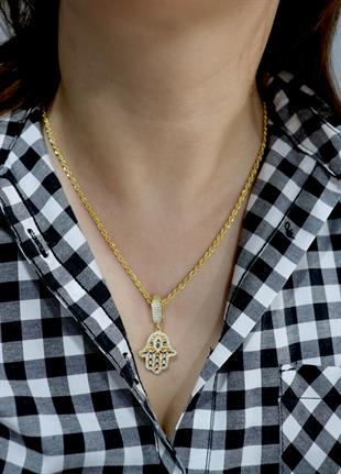 925 Ayar Gümüş Fatma Ana Eli Charm