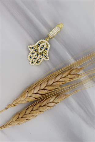 925 Ayar Gümüş Fatma Ana Eli Charm