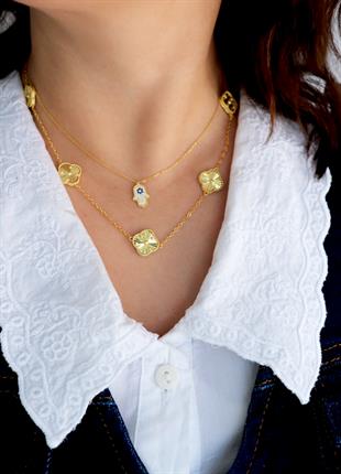 925 Ayar Gümüş Fatma Ana Eli Kolye