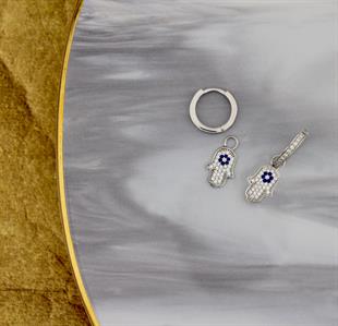 925 Ayar Gümüş Fatma Ana Eli Küpe