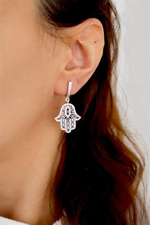 925 Ayar Gümüş Fatma Ana Eli Küpe