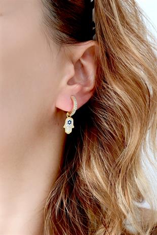 925 Ayar Gümüş Fatma Ana Eli Küpe