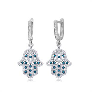 925 Ayar Gümüş Fatma Ana Eli Küpe