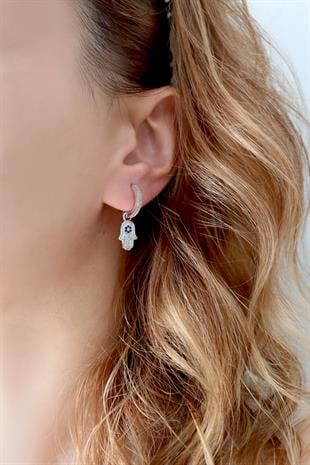 925 Ayar Gümüş Fatma Ana Eli Küpe