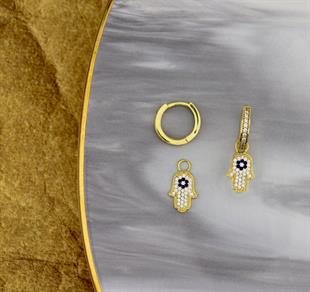 925 Ayar Gümüş Fatma Ana Eli Küpe