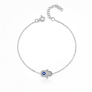 925 Ayar Gümüş Fatma Ana Eli Minimalist Bileklik