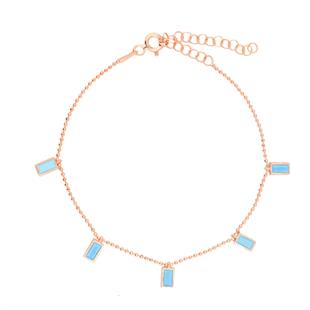 925 Ayar Gümüş Firuze Baget Taşlı Shakira Gümüş Bileklik