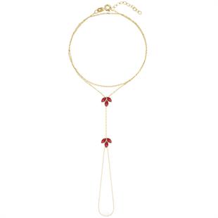 925 Ayar Gümüş Garnet Taşlı Lotus Şahmeran