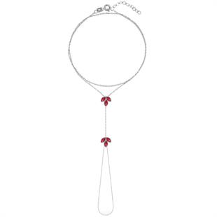 925 Ayar Gümüş Garnet Taşlı Lotus Şahmeran