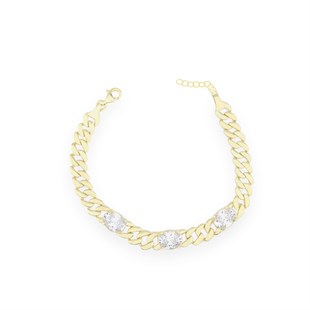 925 ayar Gümüş Gold Zincir Bileklik