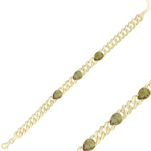 925 ayar Gümüş Gold Zincir Bileklik