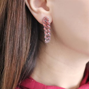 925 Ayar Gümüş Şık Turuncu Gurmet Küpe