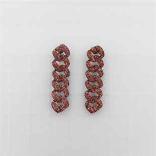 925 Ayar Gümüş Şık Turuncu Gurmet Küpe