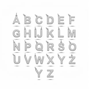 925 Ayar Gümüş Harf Kolye Ucu Charm