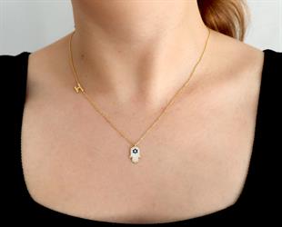 925 Ayar Gümüş Harfli Fatma Ana Eli Kolye