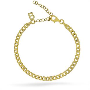 925 Ayar Gümüş Harfli Gurmet Zincir Bileklik