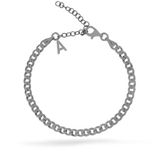 925 Ayar Gümüş Harfli Gurmet Zincir Bileklik