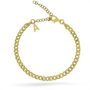 925 Ayar Gümüş Harfli Gurmet Zincir Bileklik