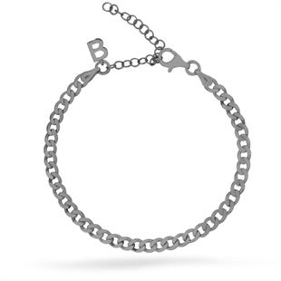 925 Ayar Gümüş Harfli Gurmet Zincir Bileklik