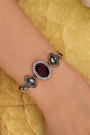925 Ayar Gümüş Hürrem Sultan Oval Otantik Bileklik