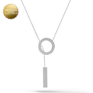 925 Ayar Gümüş İç İçe Halka Çubuk Kolye