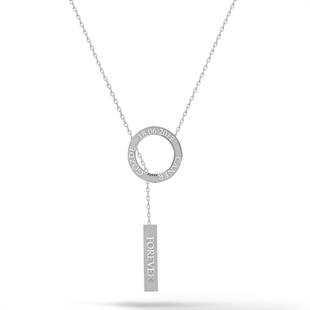 925 Ayar Gümüş İç İçe Halka Çubuk Kolye