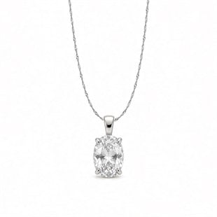 925 Ayar Gümüş Ice Cut Oval Taş Kolye