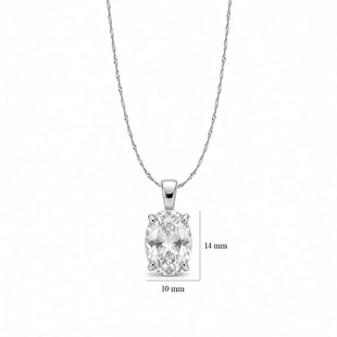 925 Ayar Gümüş Ice Cut Oval Taş Kolye