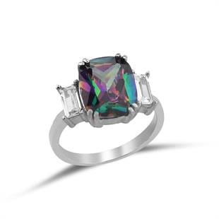 925 Ayar Gümüş Ilyra Mistik Topaz Taşlı Yüzük