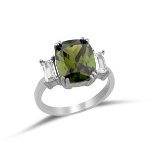 925 Ayar Gümüş Ilyra Olive Taşlı Yüzük