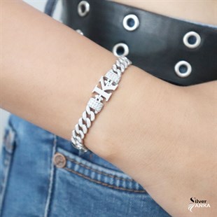 925 Ayar Gümüş K Harfi Bileklik