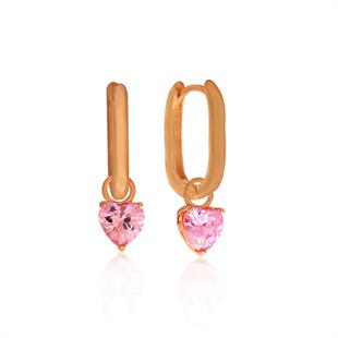 925 Ayar Gümüş Kalp Küpe (İki Farklı Kullanım Çeşidi)